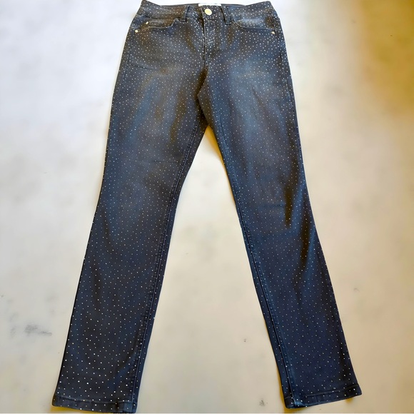 Ban-jara Denim - Ban-jara Rhinestone Embellished Mid-Rise Jeans 28